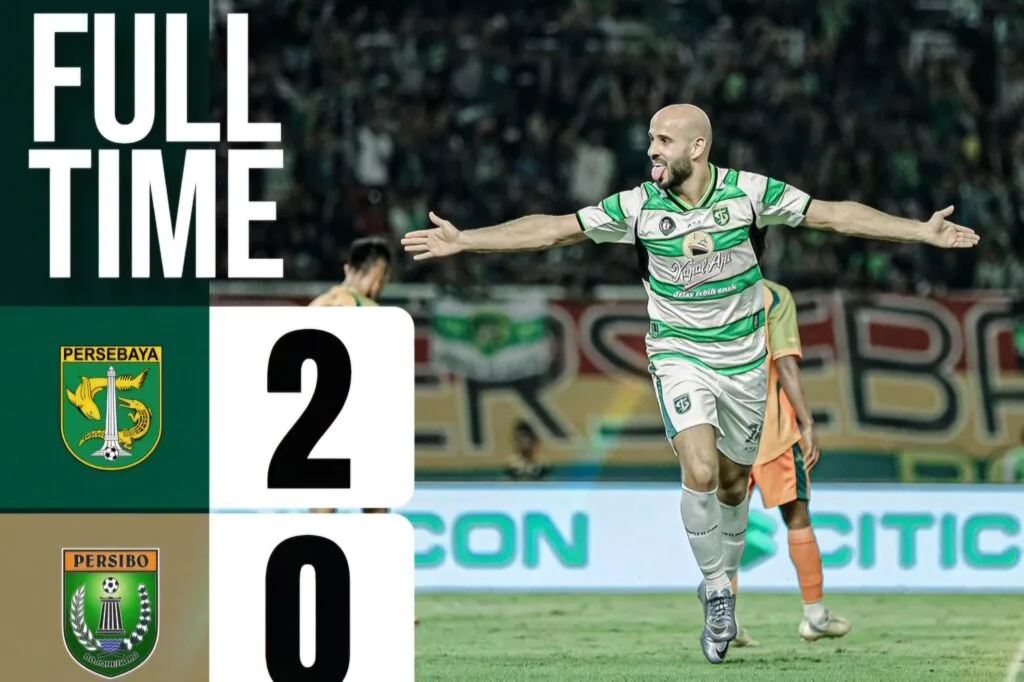 Tundukkan Juara Liga 3, Persebaya Tutup Anniversary Game Dengan Manis Foto : selebrasi gol Mohammed Rashid dalam laga Persebaya vs Persibo (c)IGpersebaya