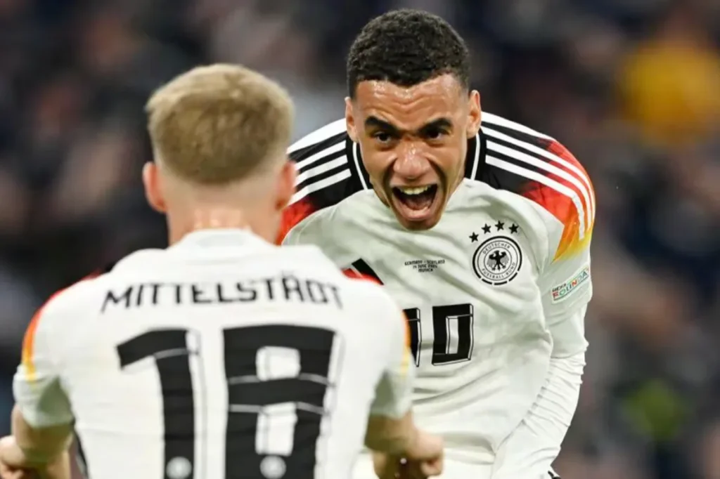 Euro 2024 : Statistik, Hasil Pertandingan Dan Top Skorer Matchday 2 Foto : Striker Jerman, Jamal Musiala saat menjebol gawang Skotlandia di Euro 2024 (c)uefa.com