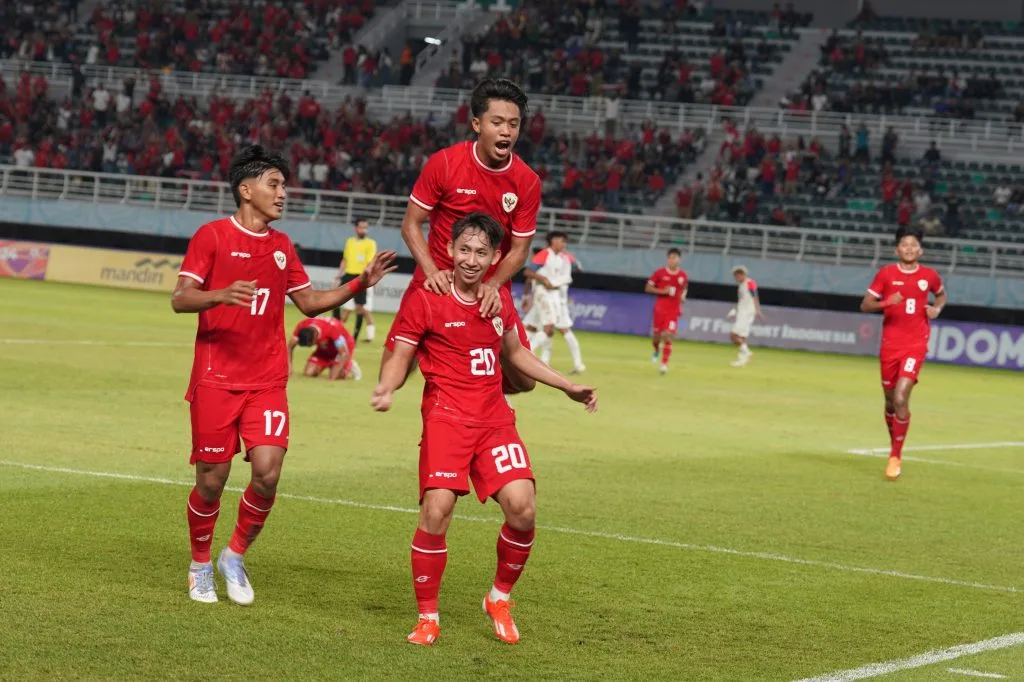 Indonesia U-19 Berharap Jatim Kembali Beri Keberuntungan Foto : selebrasi gol kemenangan Timnas Indonesia U-19 di Stadion Gelora Bung Tomo (c)pssi.org