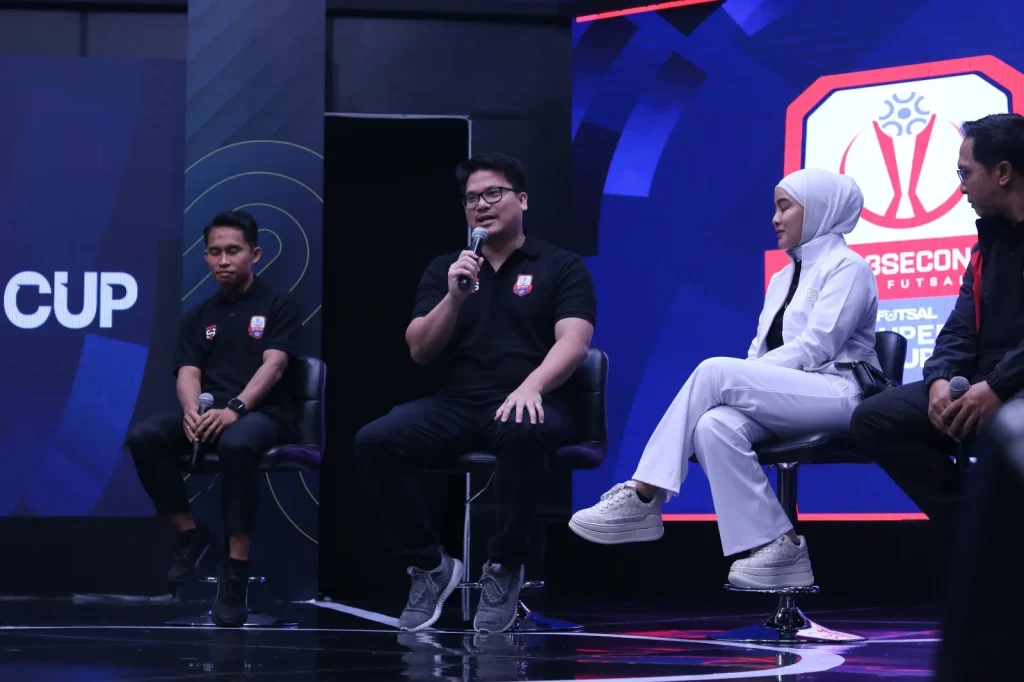 3Second Futsal Super Cup 2024, Jadi Ajang Bergengsi Sebelum Kompetisi Ketua Umum FFI Michael V. Sianipar saat launching 3Second Super Cup 2024. Foto : FFI