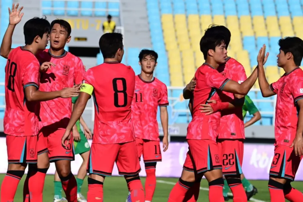Gagal Menang, Langkah Timnas U-23 Makin Berat Foto : selebrasi pemain Korea Selatan U-23 (c)the-afc.com